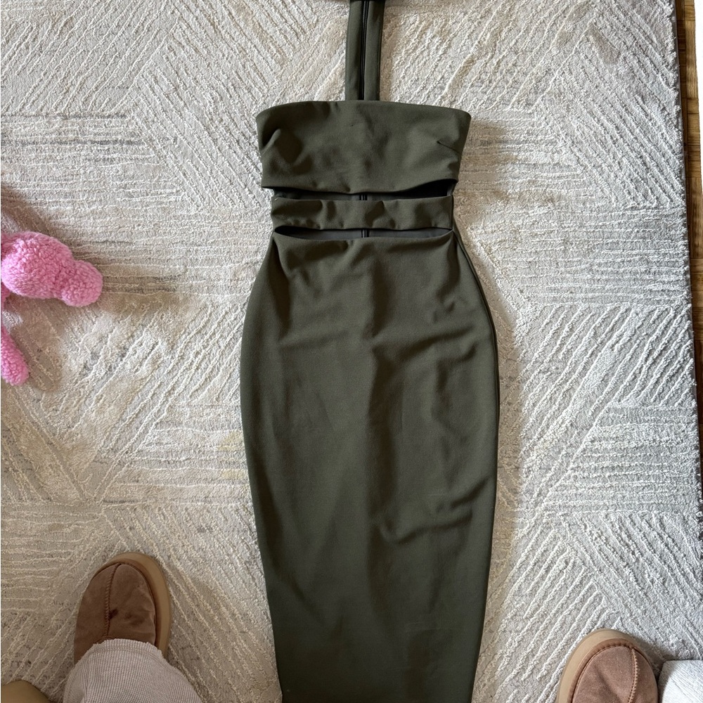 Nookie Green Halter Sheath Dress Cocktail